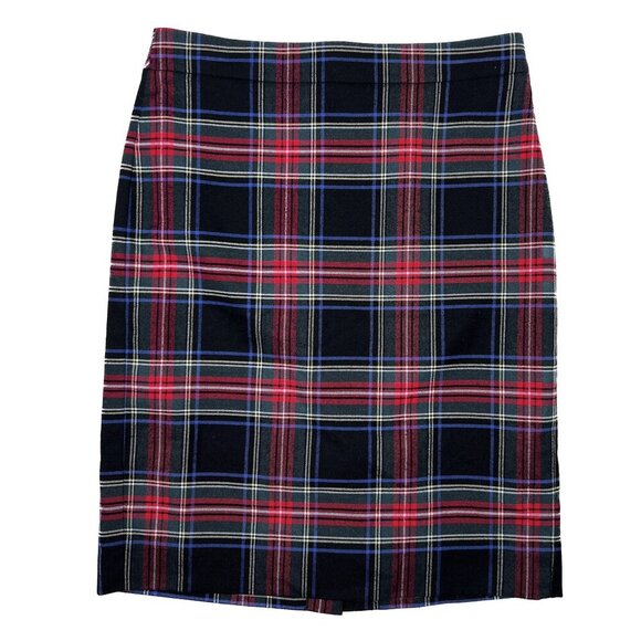 Like Ghosts Vintage Red Plaid Wool Blend Pencil Mini Skirt Size S - Picture 1 of 5